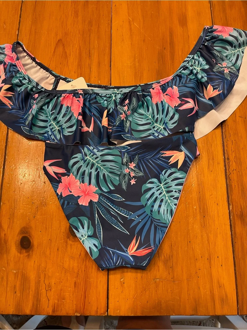 Snapper Rock Kids Floral Tropical Navy & Pink Two-Piece Swimsuit